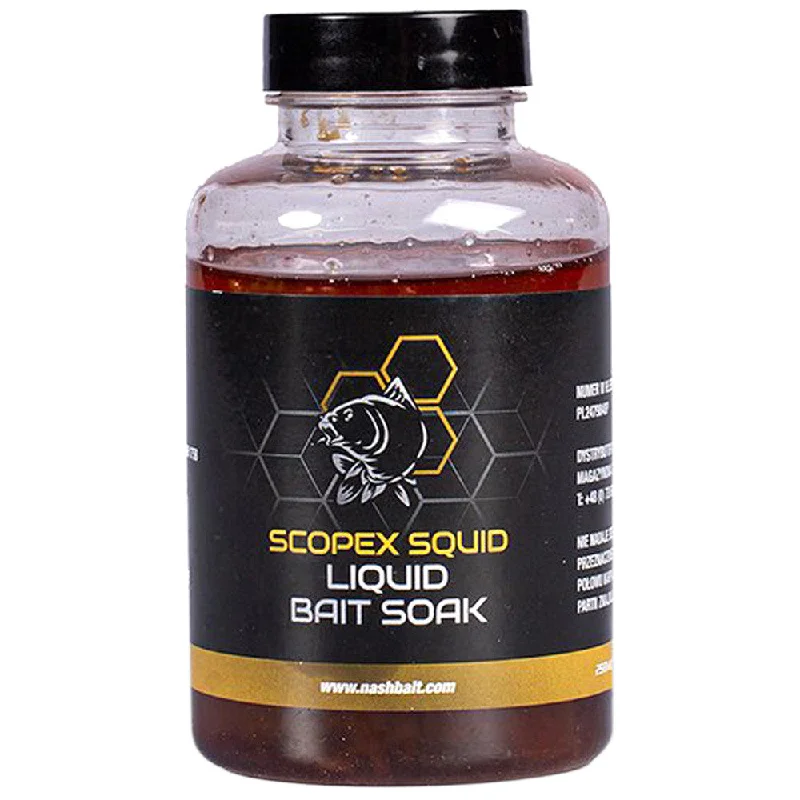 Fishing reel smooth hold-Nash Scopex Squid Liquid Bait Soak 250ml