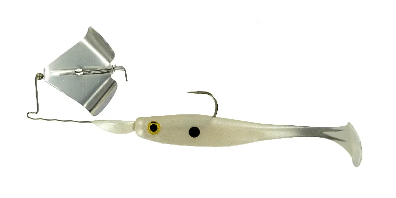 Fishing line spool hold-Big Bite Suicide Shad Buzzbait 3/8oz w/spare Silver Blade/Pearl