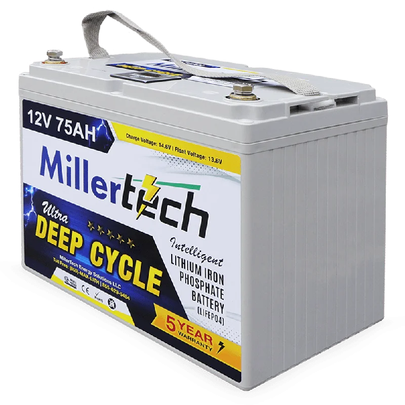 Fishing tackle travel bag-MillerTech Lithium Battery-12 volt 75AH Lithium Battery