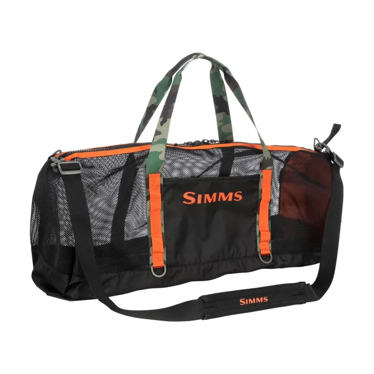 Fishing tackle durable strap-Simms Mesh Duffel Bag - Black