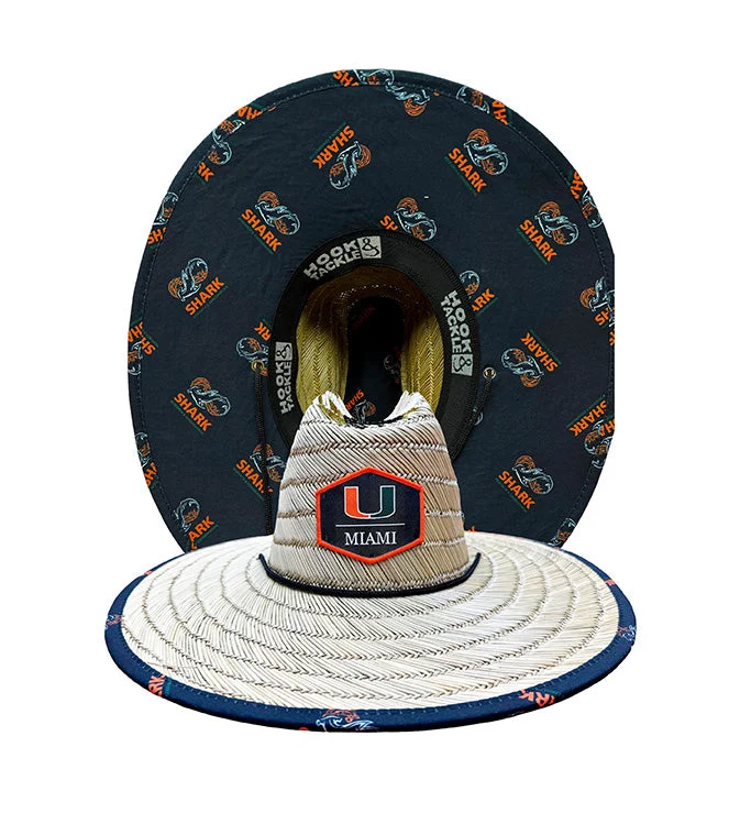 Fishing rod sturdy bag-University of Miami Logo Straw Hat