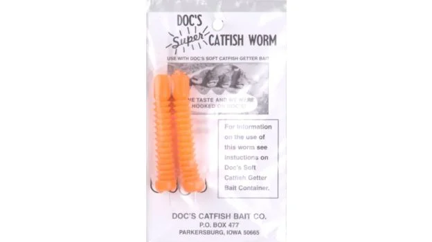 Fishing rod shore bag-Doc's Dip Bait Worms 2ct Orange