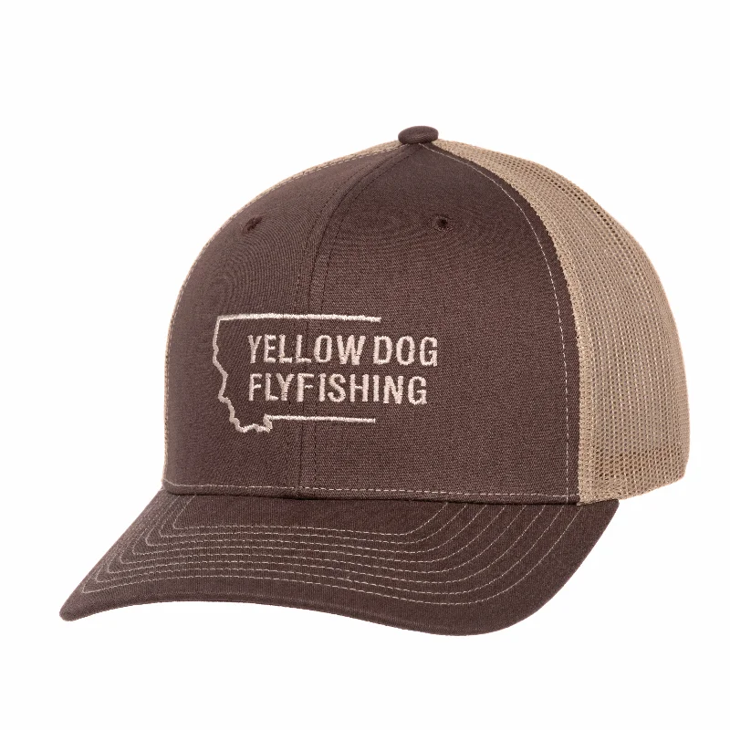 Fishing tackle side strap-Yellow Dog Flyfishing Montana Trucker - Brown/Khaki