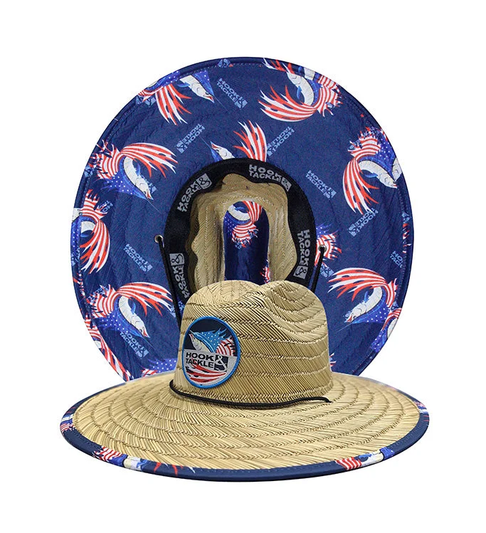 Fishing reel high reach-Sails & Stripes Straw Hat