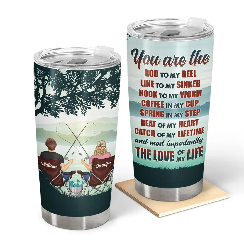 Fishing rod boat bag-Rod To My Reel - Gift For Couples - Personalized Tumbler