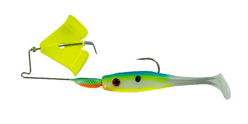 Fishing rod ice strap-Big Bite Suicide Shad Buzzbait 1/4oz w/spare Chart Blade/Citrus Shad