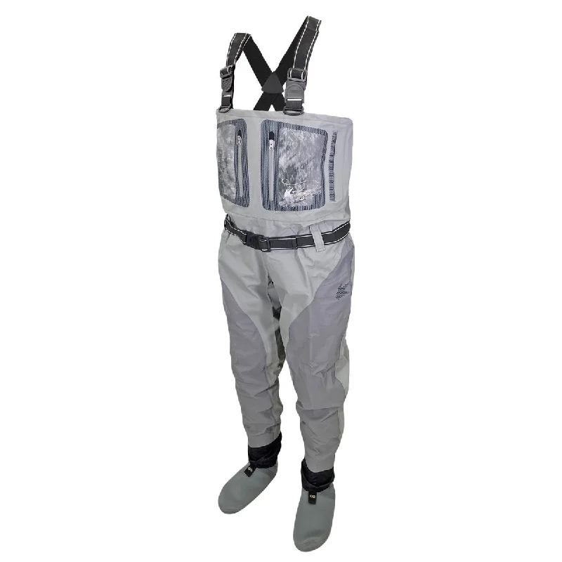 Fishing line high reach-Frogg Toggs Mens Realtree Fishing Gray Pilot II Breathable Stockingfoot Wader