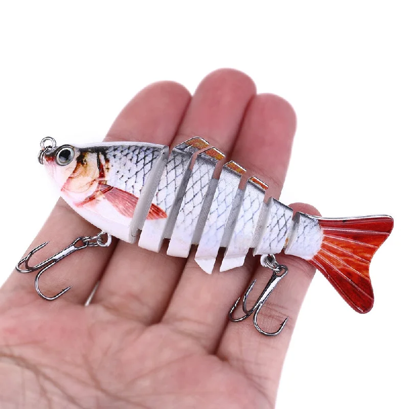 Fishing line cast control-1pcs/Winter fishing gear Bionic Multi-section Swim hard bait10cm/15.5g Artificial Wobbler Rotating Trolling pike carp crank lure